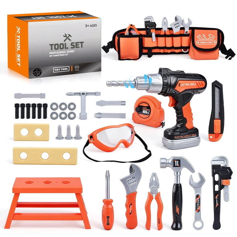 WLBES Kids Tool Set, 33 Pieces with Toy Drill photo 3