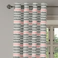 thumbnail image 2 of Ambesonne Abstract Grommet Curtain, Retro Lines Hipster, 50" x 84", Black Coral White, 2 of 6