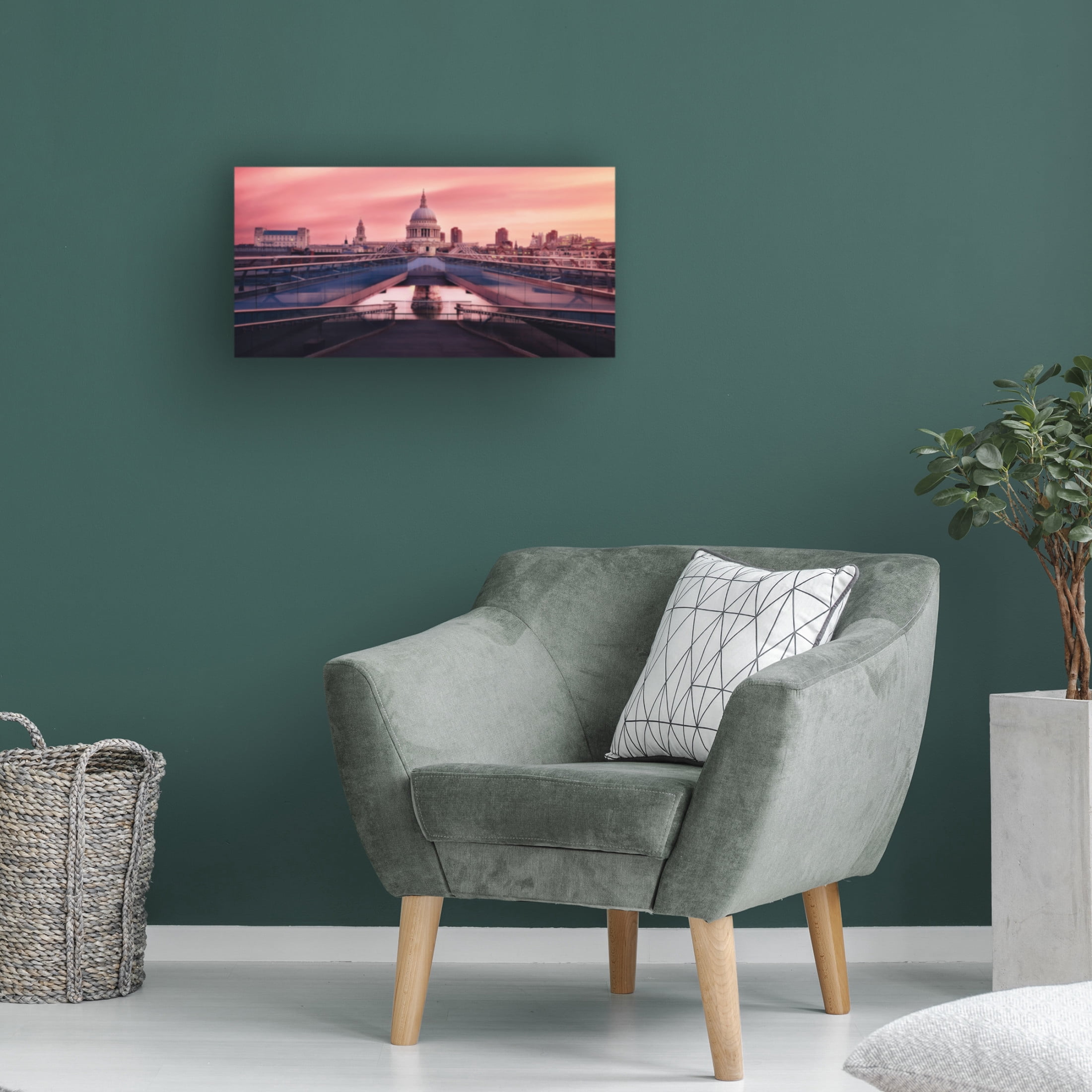 Canvas Wall Art - Massimo Cuomo 'Sunrise At Millennium Bridge' Wall Art for Living Room, Bedroom, or Office Décor by Trademark Fine Art - 47 x 24 Inches
