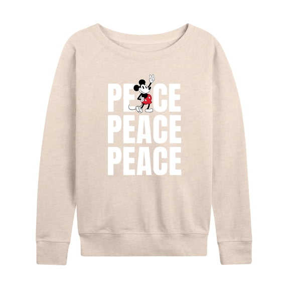 Mickey & Friends - Mickey Peace - Women's Lightweight French Terry Long Sleeve Shirt