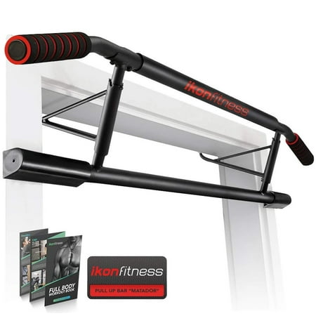 Ikonfitness Pull Up Bar Max with Ergonomic Grip, Portable Household Fitness Pull-Up Bar Doorway for Home