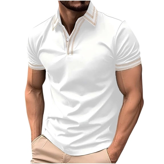 fatyb Men's Casual Shirts with Collar Short Sleeve Summer Golf Shirts Pullover Muscle T Shirts