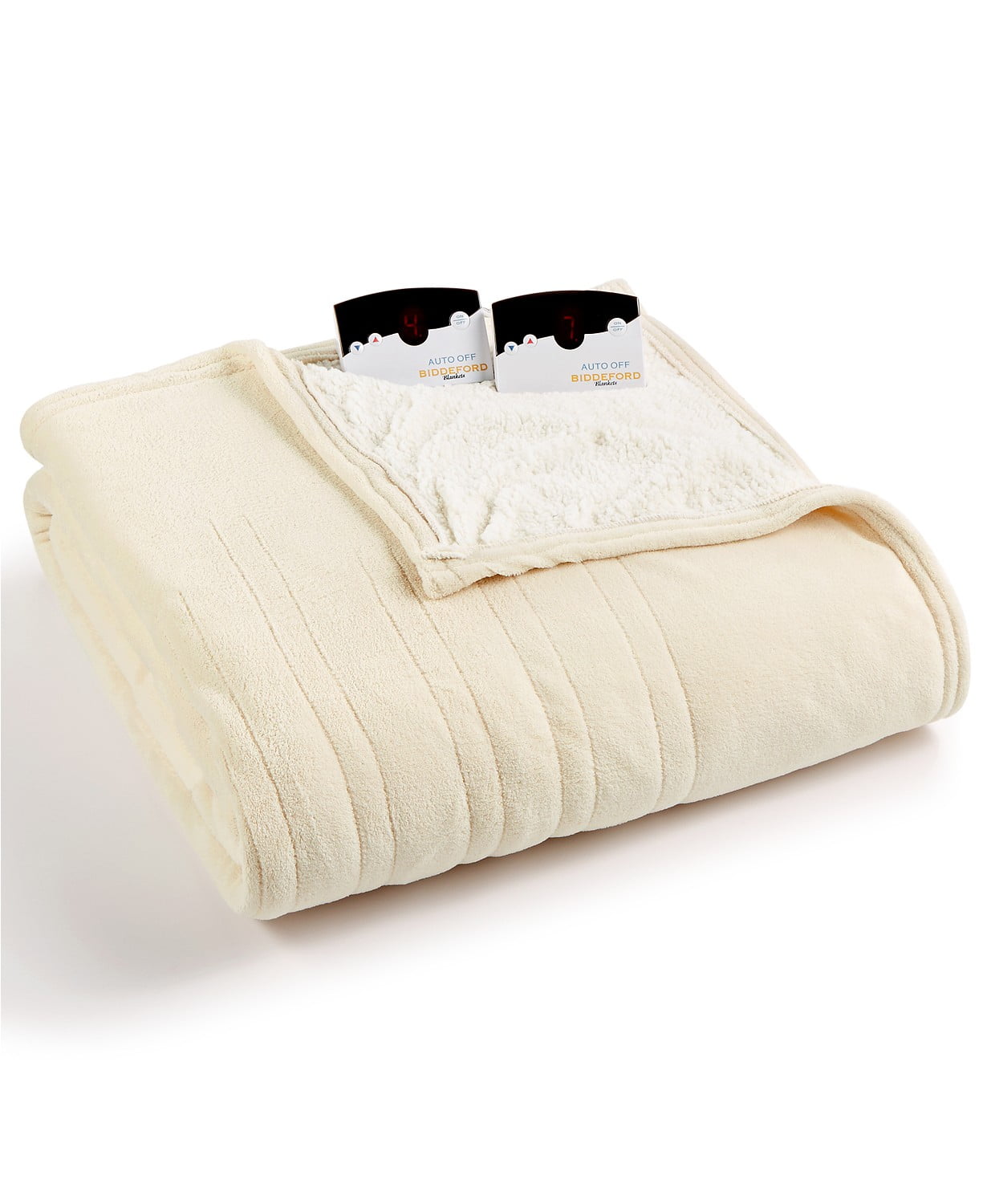 Biddeford Microplush Reverse Faux Sherpa Electric Blanket, SuperSoft