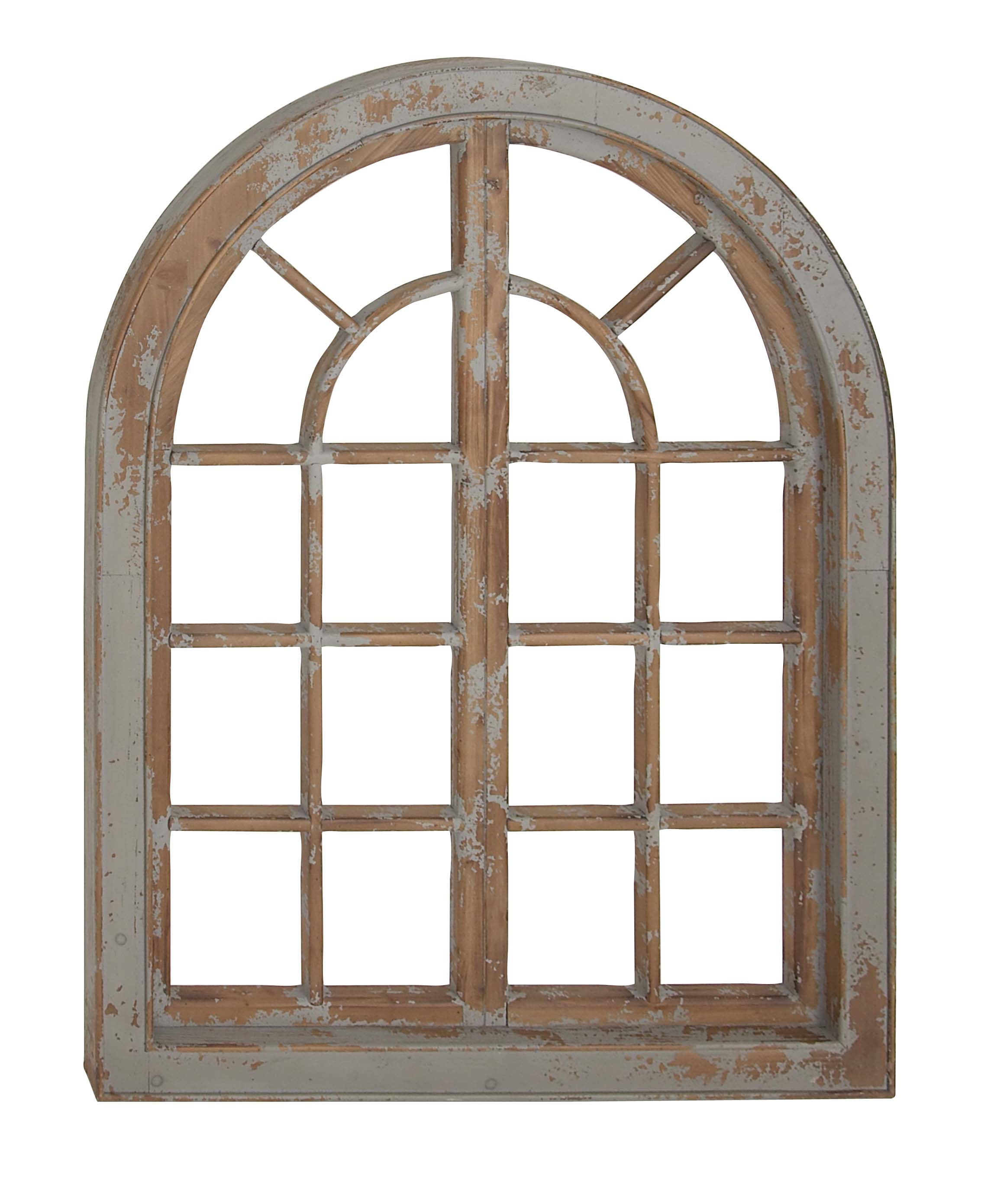 Decmode Traditional Arched Wooden Wall Decor, Gray