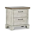 thumbnail image 4 of Bear Creek Rustic Ivory Wood Two Drawer Nightstand White, 4 of 14