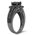thumbnail image 2 of Dazzlingrock Collection 1.95 Carat (ctw) Black Rhodium Plated Sterling Silver Black Diamond Bridal Split Shank Ring, Size 9, 2 of 4