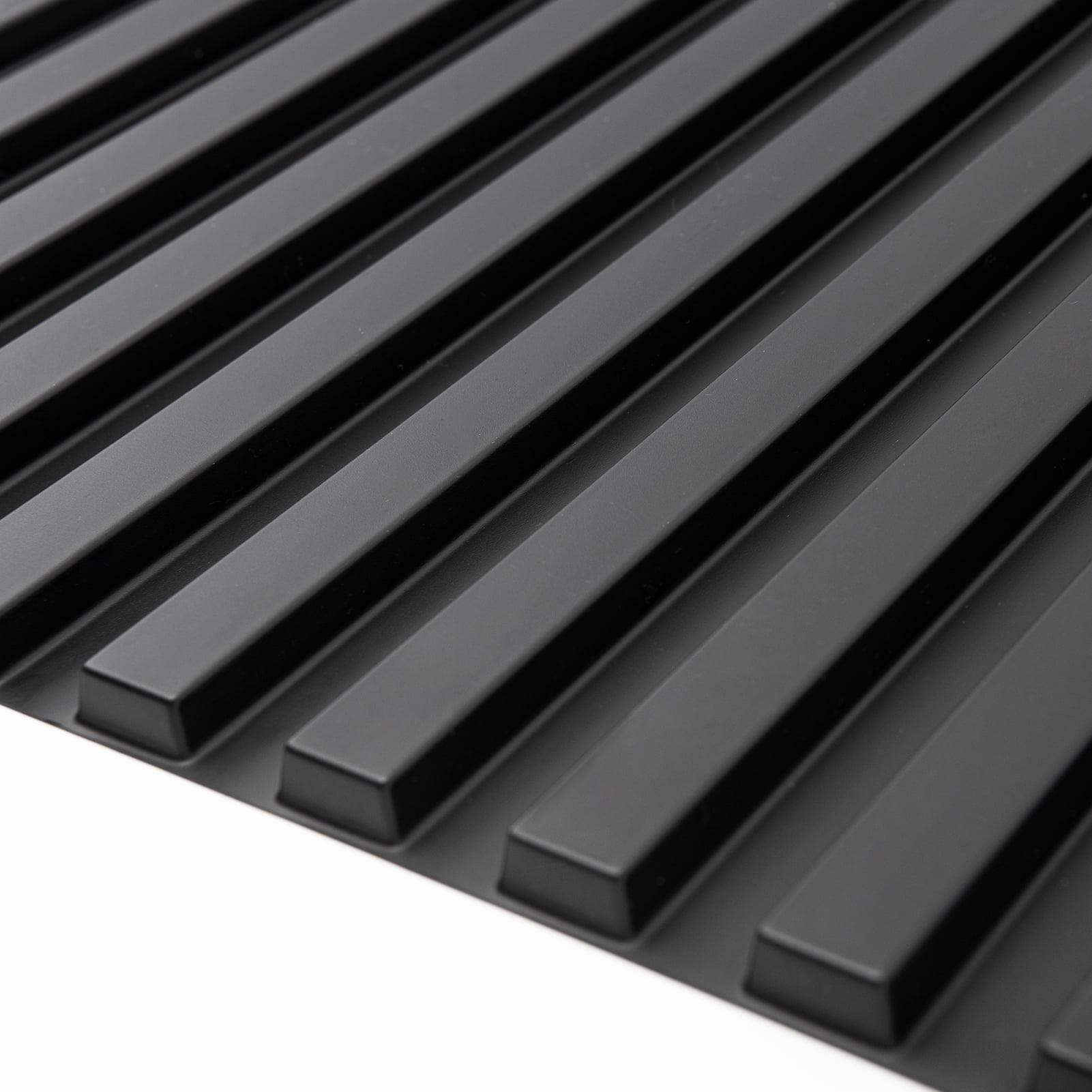 Art3d 19.7"x19.7" Black PVC 3D Slat Wall Panels, 12 Pieces Pack
