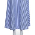 thumbnail image 2 of Sedceaty Women Dress, Chiffon Tops, Striped Asymmetrical Hem Long Sleeve V-Neck Blouse High Waits Waistband, 2 of 8