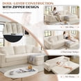 thumbnail image 6 of Timbernest 112" Modular Sectional Sofa, 3 in 1 Convertible Sofa Bed, L Shaped Sectional Couches for Living Room, No Assembly Required, Beige, 6 of 9