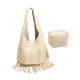 thumbnail image 3 of Bolso estilo hobo con flecos Strade Fareast Limited Beige, 3 of 8