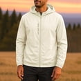 thumbnail image 2 of Men's UPF 50+ Sun Protection Athletic Shell Jacket Lightweight Quick Dry Hooded Windbreaker with Zip Pockets for Hiking Fishing Travel, Gray, XS, 2 of 6