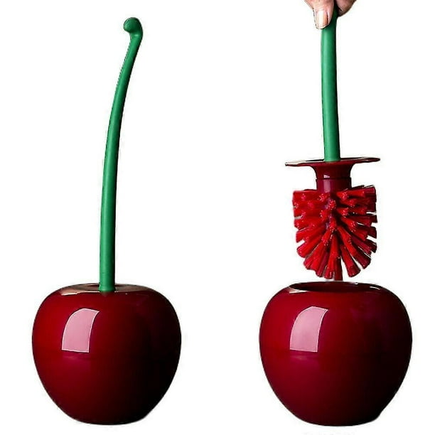 Cherry Shaped Toilet Brush And Holder Set Standing Wc Bathroom Cleaning Brush