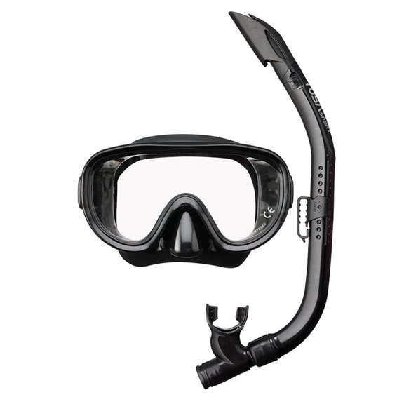 TUSA Adult Mask and Snorkel Combo, Color: Black/Black (UC-0110-BKBK)