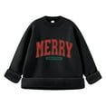 thumbnail image 4 of Fiaer Merry Christmas Sweaters for Women Thermal Trendy Oversized Warm Knitted Pullover Lined Crew Neck Long Sleeve Warm Xmas Tops Black XXL, 4 of 5
