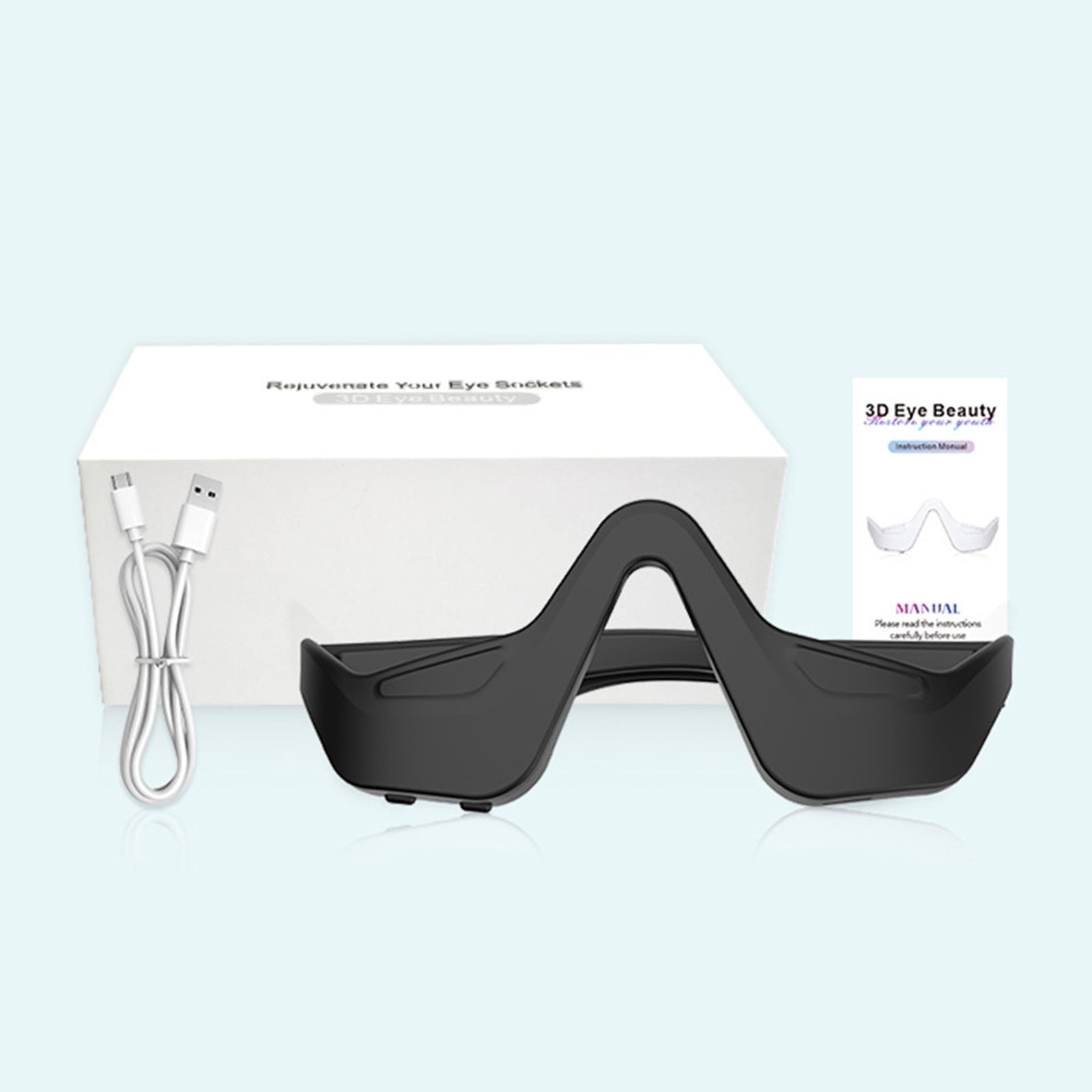 Lunxisen 2 Pcs Eye Red Light Therapy Glasses Microcurrent Massager For Eye Bags Dark Circles Wrinkles Relaxation At Home Spa Treatment