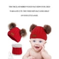 thumbnail image 2 of Gustave 2 Pieces Baby Winter Hat Scarf Set, Knitted Warm Fleece Lined Skiing Cap Pompom Kids Beanie for Kids Girl Boy "Red", 2 of 10