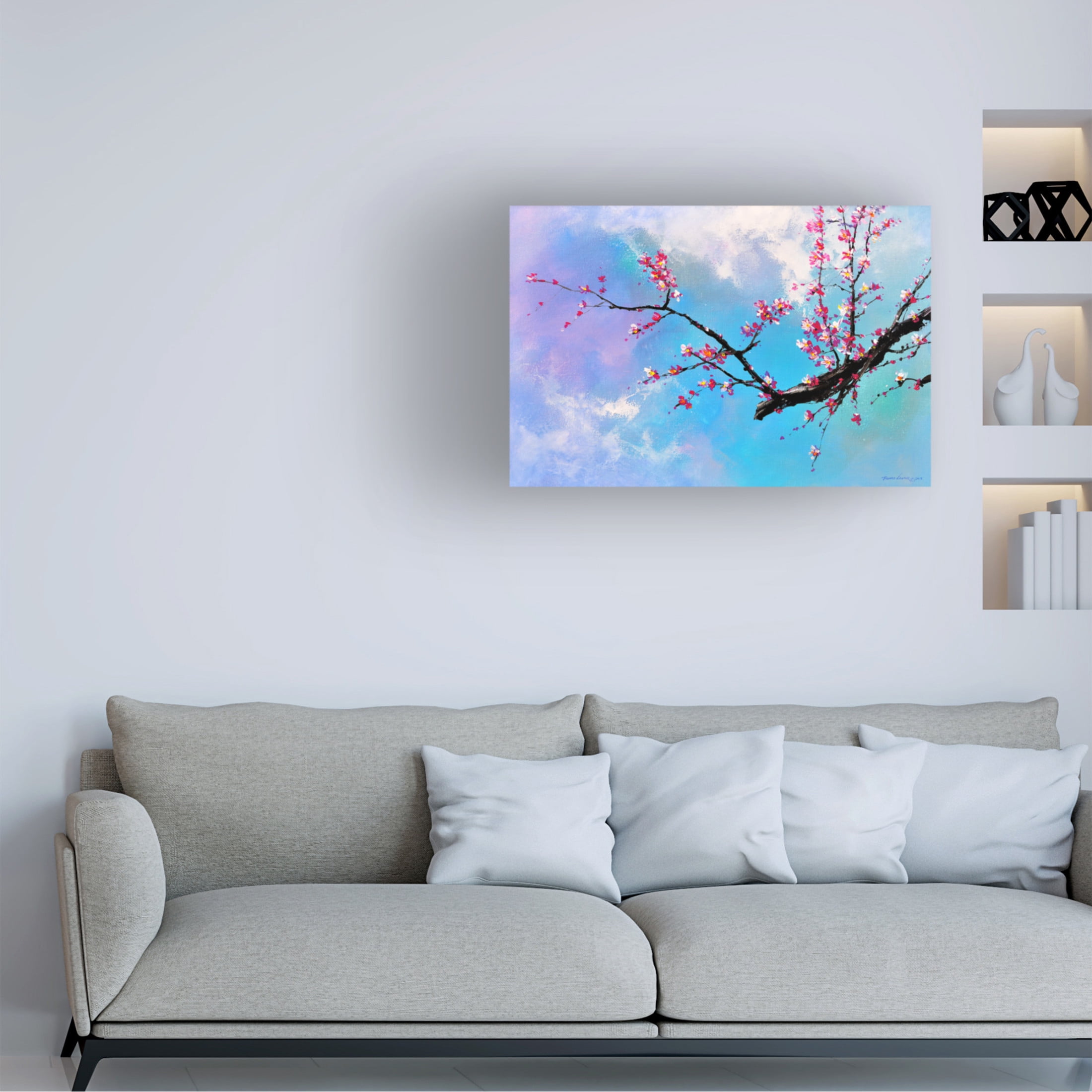 Canvas Wall Art - Thomas Leung 'Blossom Flower' Wall Art for Living Room, Bedroom, or Office Décor by Trademark Fine Art - 47 x 30 Inches