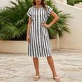 thumbnail image 2 of Linfrsh Womens Short Dress Summer Dresses for Women Sleeveless Casual Midi Dress Beach Vacation Sundresses with Pockets(Grey,2XL), 2 of 6