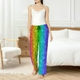 thumbnail image 4 of Fotbe Glitter Rainbow Pantalones de Pijama para Mujer, Pantalones de Dormir, Pantalones Pj con Cordón y Bolsillos-X-Large, 4 of 6