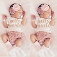 thumbnail image 3 of 3Pc Toddler Newborn Infant Baby Girls Clothes Hello World Clothes Outfit Set, 3 of 5