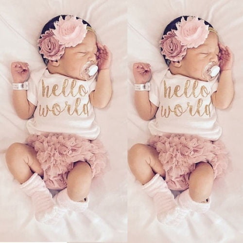 Hello world baby outfit sale