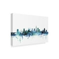 thumbnail image 2 of Trademark Fine Art 'Bristol England Blue Teal Skyline' Canvas Art by Michael Tompsett, 2 of 3