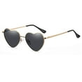thumbnail image 1 of Gafas de sol con forma de corazón para mujer Marco de metal polarizado Gafas de sol modernas con forma de corazón Protección UV400 Lente negra, 1 of 5