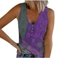 thumbnail image 2 of Wycnly Tank Top for Women Summer Tops Plus Size Button up Slim Knitted Ribbed Tank Tops Casual Ethnic Style Print Sleeveless T Shirts Girls Sleeveless Shirt, 2 of 5