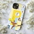 thumbnail image 6 of Curious Monkey Yellow Blue Patchwork Phone Case for iPhone 11 12 13 14 15 16 Pro Max, Cute Cartoon Diving & Pancake Design, Colorful Protective Cover, 6 of 6