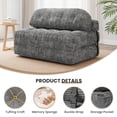 thumbnail image 5 of Centilab 52" Folding Sofa Bed, Convertible Sleeper Chair Couch with Pillow, Foldable Futon Mattress with Back Support, Floor Sofa Bed for Living Room Bedroom, Double, Gray, 5 of 9