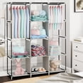 thumbnail image 4 of HONEIER Closet Organizer, 25mm Steel Tube Wardrobe Closet with 4 Hanging Rod, 69*67 Inch Large Size Portable Closet, Heavy Duty Clothes Storage Organizer Clothes Rack with Cover, 4 of 8