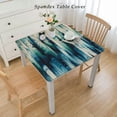 thumbnail image 2 of HAOXIT Sea Stripes Vinyl Flannel Back Tablecloth (Square) White, 2 of 7