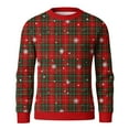 thumbnail image 5 of Domuza Christmas Crew Neck Sweaters for Men Long Sleeve Ribbed Knitted Sweaters Fall Winter Trendy Regular Fit Lightweight Pullover Top Deep Red M, 5 of 6