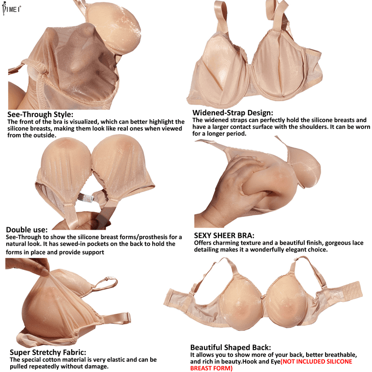 1000g/36D Full Silicone Breast Form False Bosom Dark Skin + Wear Bra Cosplay