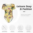 thumbnail image 6 of Gaeub Beautiful Bright Birds And Flowers Women'S Short Sleeve One Piece Swimsuit Sexy High-Waisted Bodysuit For Swimming, Beach, Sports - X-Large, 6 of 9