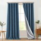 thumbnail image 1 of Cortinas Jinchan Azul con Aspecto de Arpillera Blackout 127x244 cm 2 Paneles, 1 of 8