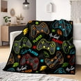 thumbnail image 6 of Gaming Blanket for Boys Fleece Cozy Gamer Gift Throw Blanket Gaming Video Games Bed Blanket for Teens Kids Game Room Decor Plush Blanket for Suit for Bedroom Couch Birthday Gift(80''X60''), 6 of 7