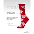 thumbnail image 3 of MeMoi Playing Cards Bamboo Blend Crew Socks - Womens - Female, 9-11, Red, 3 of 9