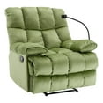 thumbnail image 6 of Oversized Recliner Chair 350 lb Weight Capacity, Home Oversized Velvet Manual Chair Recliner Overstuffed Arms and Back for Home Theater Living Room Green, 6 of 7