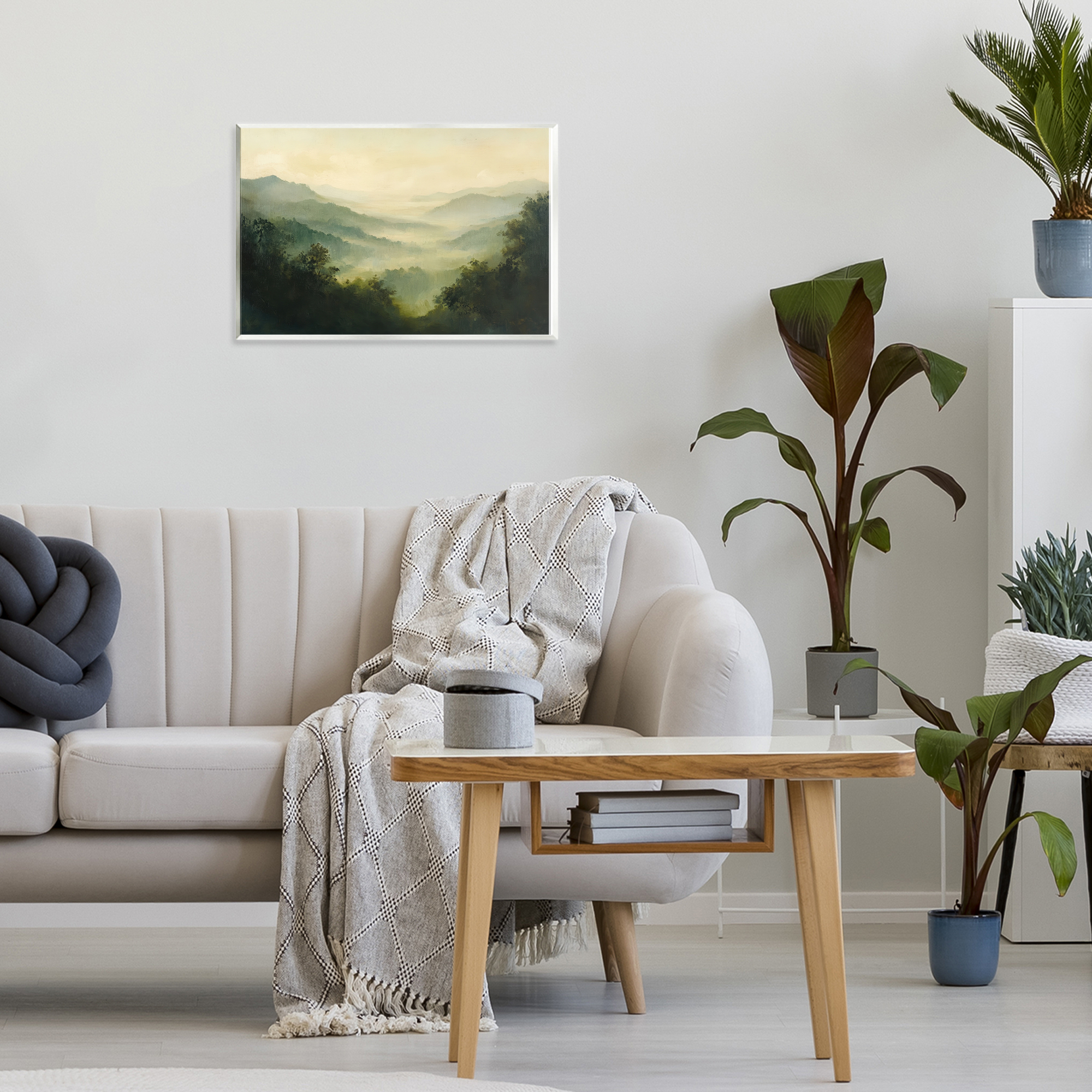Through The Haze Landscape Wall Plaque Art, design by Petal Prints Design