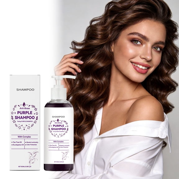 PiGOGI Purple Toning Shampoo with Tea Tree Oil, Reduces Brassiness and Boosts Luminosity, 100ml