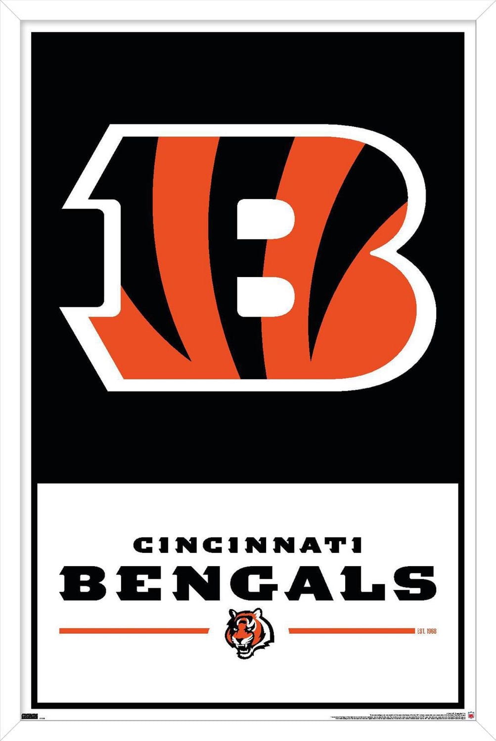 NFL Cincinnati Bengals - Logo 21 Wall Poster with Magnetic Frame, 22.375" x 34"