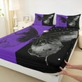 thumbnail image 4 of Feelyou Tribal Butterfly Animal Twin Sheet Sets, Psychedelic Stars Galaxy Twin Fitted Sheet, Black Purple Flat Sheet, Breathable Home Decor, 3 Pieces, 4 of 8