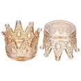 thumbnail image 1 of Uxcell 2 Paquete Soporte para Velas Tealight, Soporte para Velas de Vidrio en Forma de Corona de 3 Pulgadas, Soporte para Incienso para Velas de Té Aromaterapia Centro de Mesa de Boda, Marrón, 1 of 6