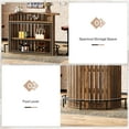 thumbnail image 7 of Finmind 39.4" H 4-Tier Bar Table with Footrest, Arc-Shaped Modern Wine Bar Cabinet for Home Pub, Living Room, Small Spaces, Rustic Brown & Black, 7 of 7