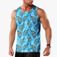 thumbnail image 2 of Telankuip Mens Tank Tops 2026 Summer Fashion Graphic Print Sleeveless Tee Lightweight Cooling Comfy Workout T-Shirts Beach Vacation Novelty Undershirts 7-Blue M, 2 of 5