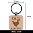 thumbnail image 2 of The Fluffy Butt Hut Chicken Coop Square Keychain Charm Tag - Engraved Wood, 2 of 6