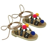 Sophia's Strap Pom-Pom Sandals for 18â€ Dolls, Tan