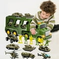 thumbnail image 5 of Gallickan Toddler Boys Toys for 3 4 5 6 Years Old, 7 in 1 Military Vehicle Toy Set, Die-Cast Toy Car Carrier Truck for Boys Kids, Birthday Gifts Toys for Boys, Green, 5 of 6