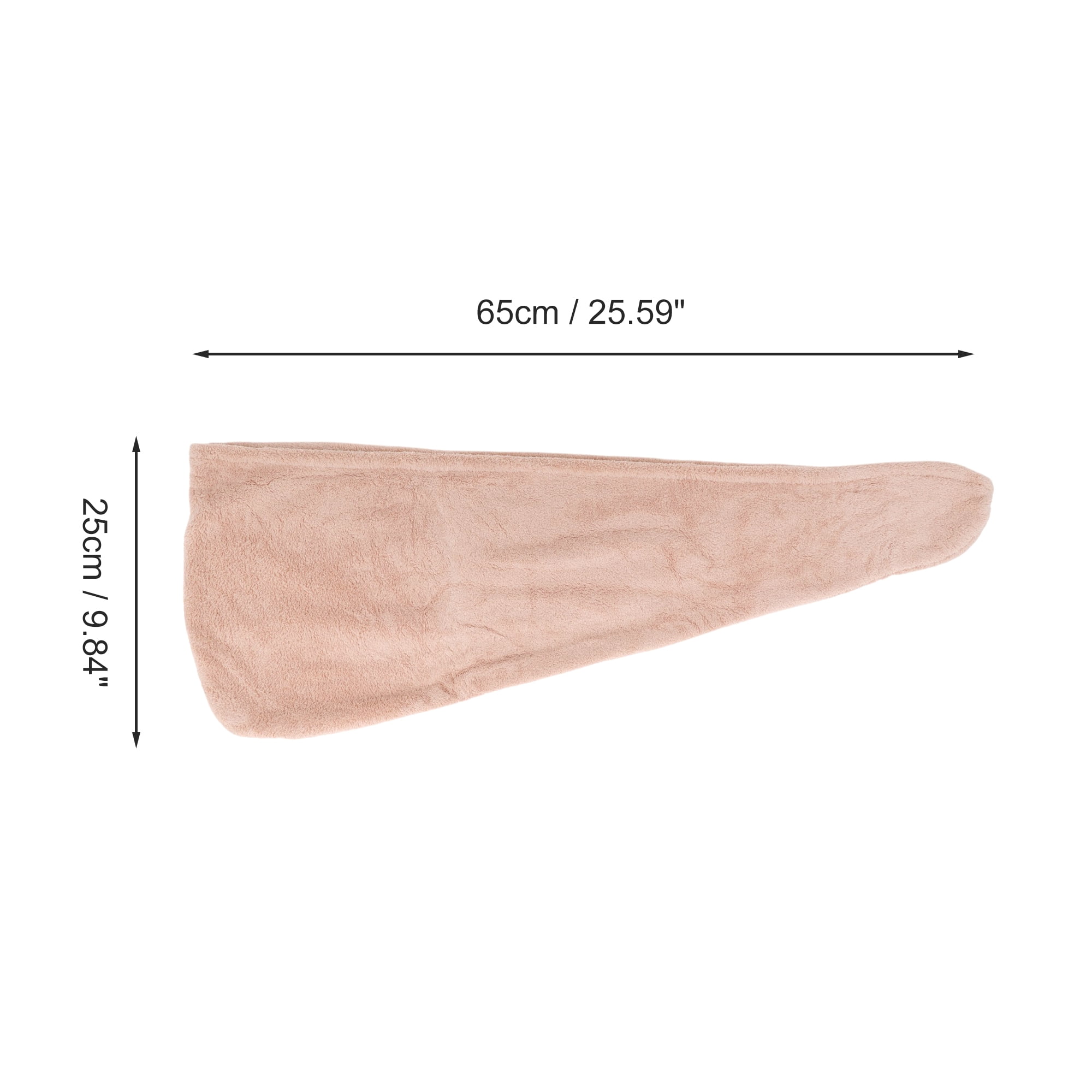 Unique Bargains 1pc Absorbent Solid Hair Towel for Fast Hair Drying 25.59"x 9.84" Pink